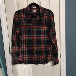 Plaid J Crew Thin Cotton/Linen Button up